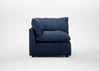 Astrid Corner Unit Capelo Linen-Cotton Inkspot / Walnut Stained Beech