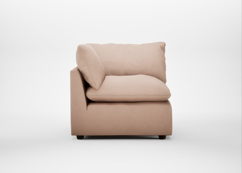 Astrid Corner Unit Capelo Linen-Cotton Rosedale / Walnut Stained Beech
