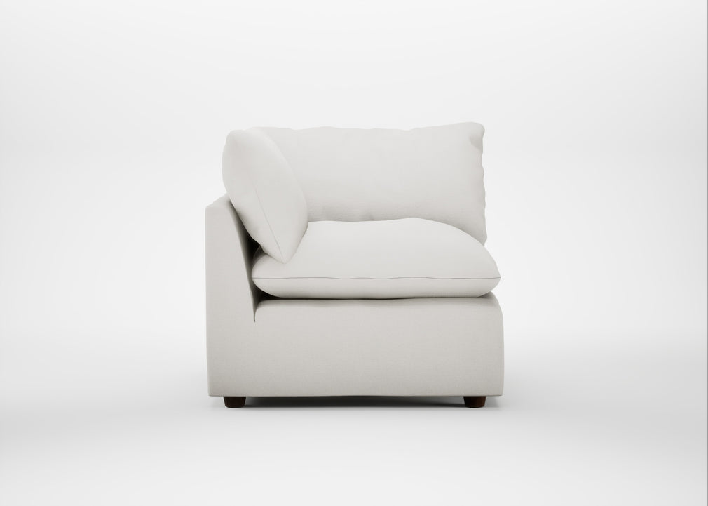 Astrid Corner Unit Capelo Linen-Cotton Sea Salt / Walnut Stained Beech