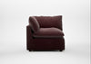 Astrid Corner Unit Smart Luxe Velvet Acorn / Walnut Stained Beech