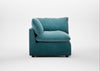 Astrid Corner Unit Smart Luxe Velvet Airforce Blue / Walnut Stained Beech