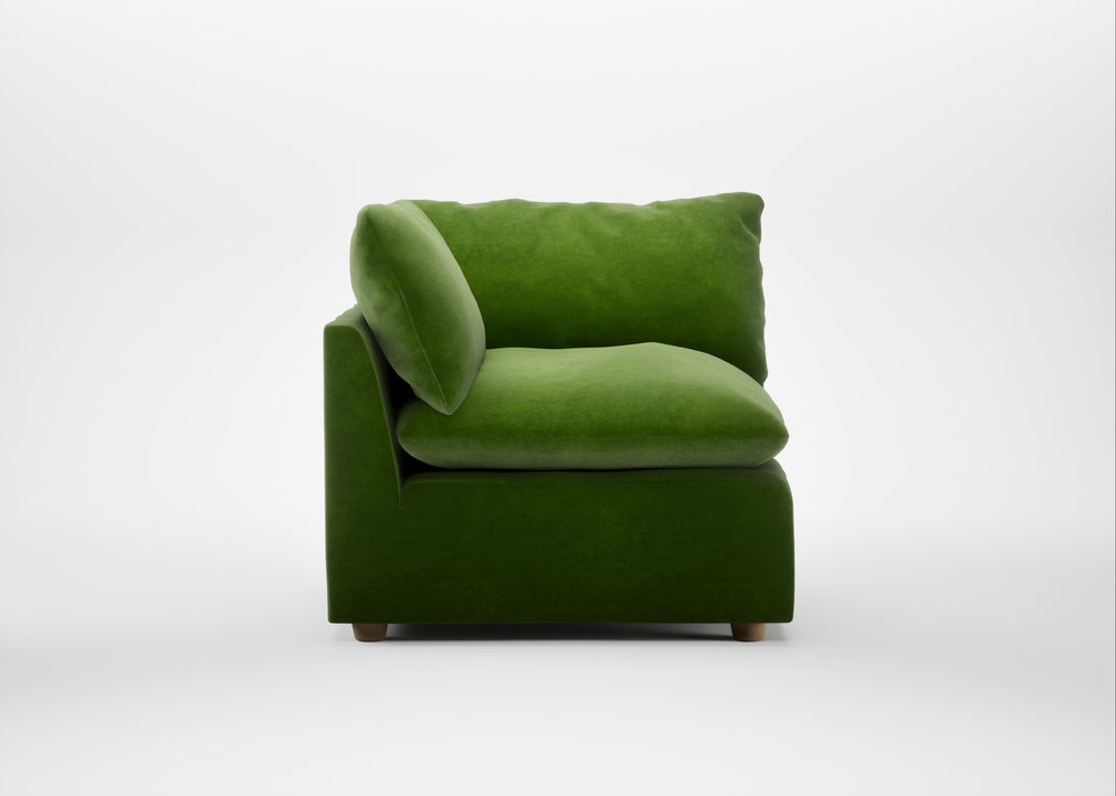 Astrid Corner Unit Smart Luxe Velvet Grass / Natural Beech