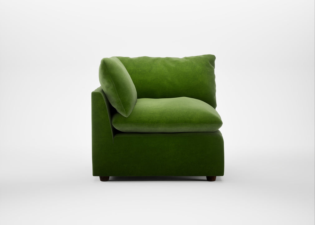 Astrid Corner Unit Smart Luxe Velvet Grass / Walnut Stained Beech