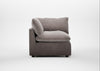 Astrid Corner Unit Smart Luxe Velvet Mushroom / Walnut Stained Beech