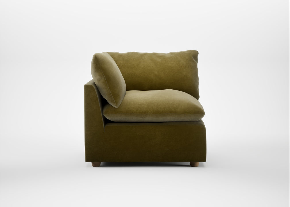 Astrid Corner Unit Smart Luxe Velvet Peridot / Natural Beech