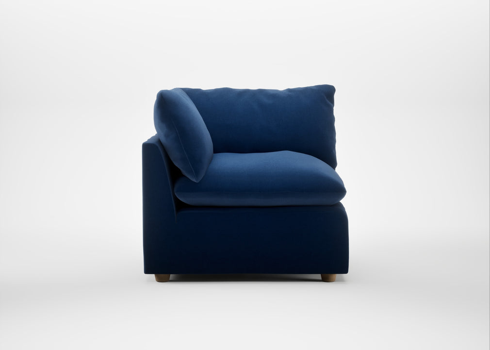 Astrid Corner Unit Cotton Velvet Midnight / Natural Beech