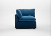 Astrid Corner Unit Cotton Velvet Petrol / Walnut Stained Beech