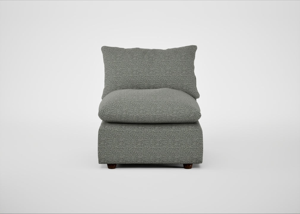 Astrid Single Unit Boucle Tweed Lapis / Walnut Stained Beech