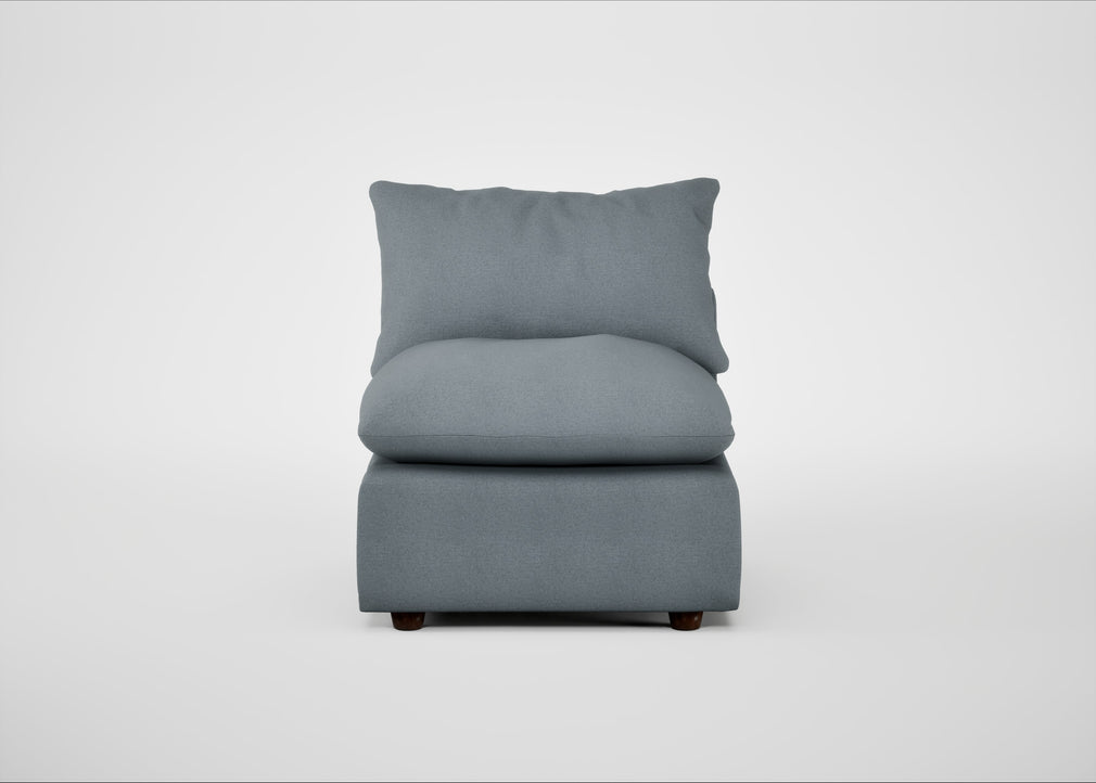 Astrid Single Unit Capelo Linen-Cotton Mineral / Walnut Stained Beech