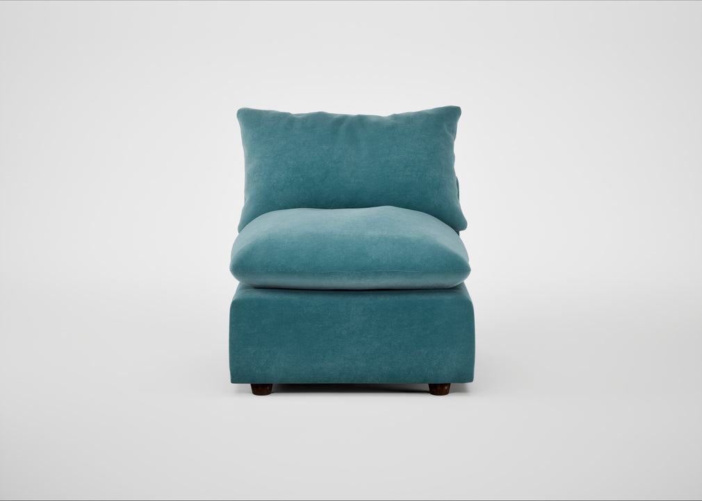 Astrid Single Unit Smart Luxe Velvet Airforce Blue / Walnut Stained Beech