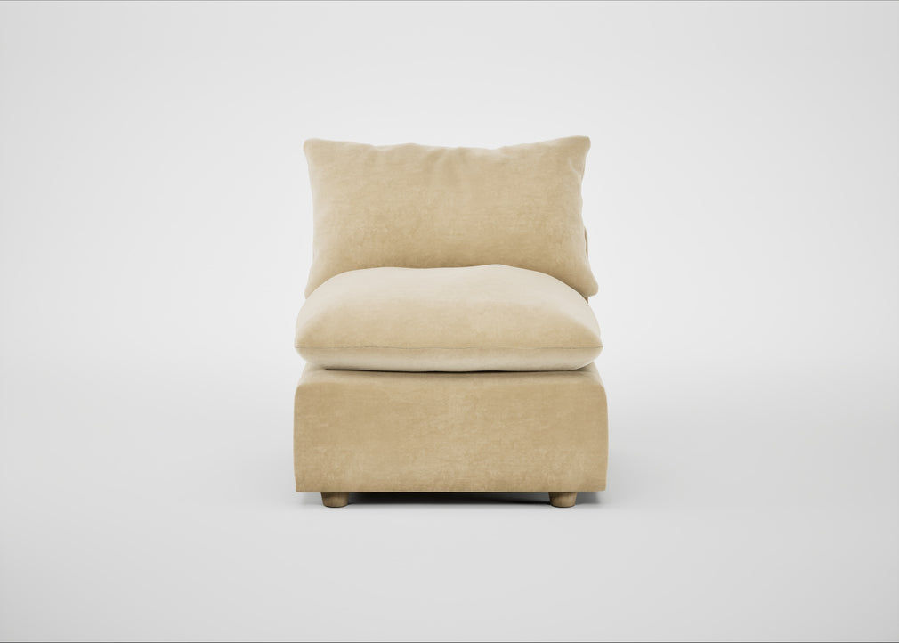 Astrid Single Unit Smart Luxe Velvet Biscuit / Natural Beech