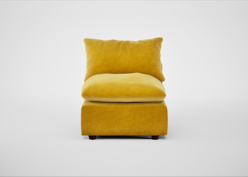 Astrid Single Unit Smart Luxe Velvet Canary / Walnut Stained Beech