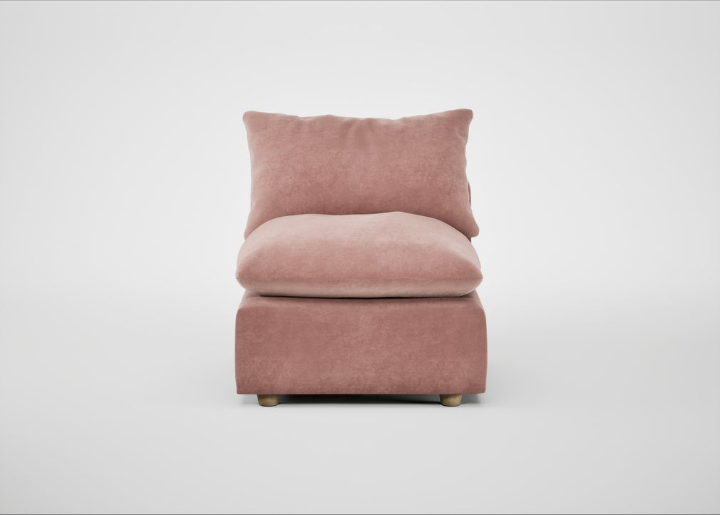 Astrid Single Unit Smart Luxe Velvet Dusky Pink / Natural Beech