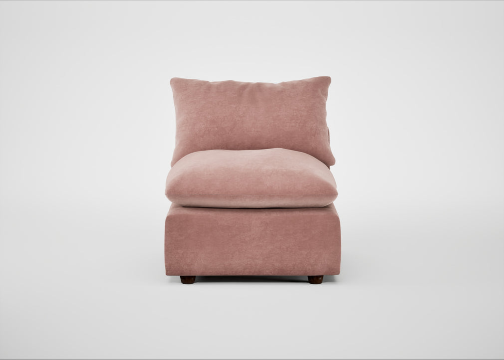 Astrid Single Unit Smart Luxe Velvet Dusky Pink / Walnut Stained Beech