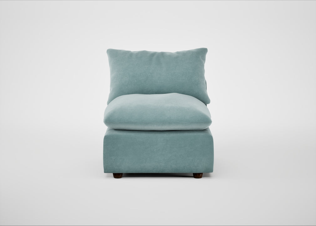 Astrid Single Unit Smart Luxe Velvet Mineral Blue / Walnut Stained Beech