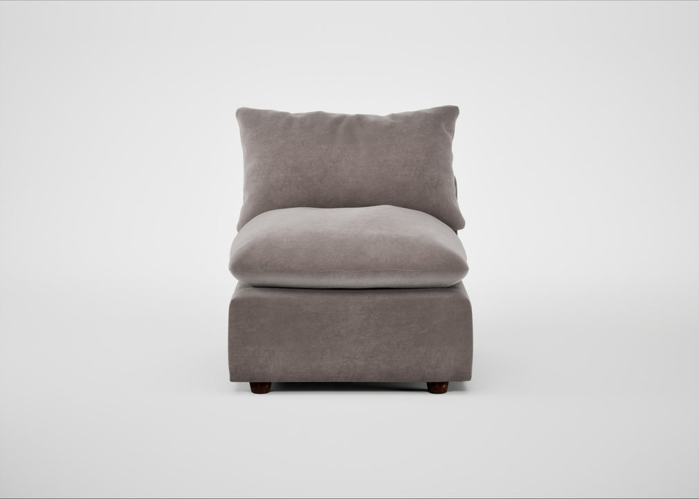Astrid Single Unit Smart Luxe Velvet Mushroom / Walnut Stained Beech