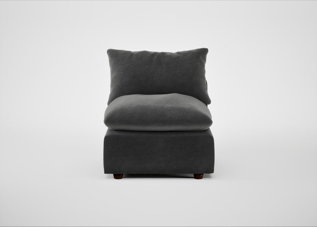Astrid Single Unit Smart Luxe Velvet Nickel / Walnut Stained Beech