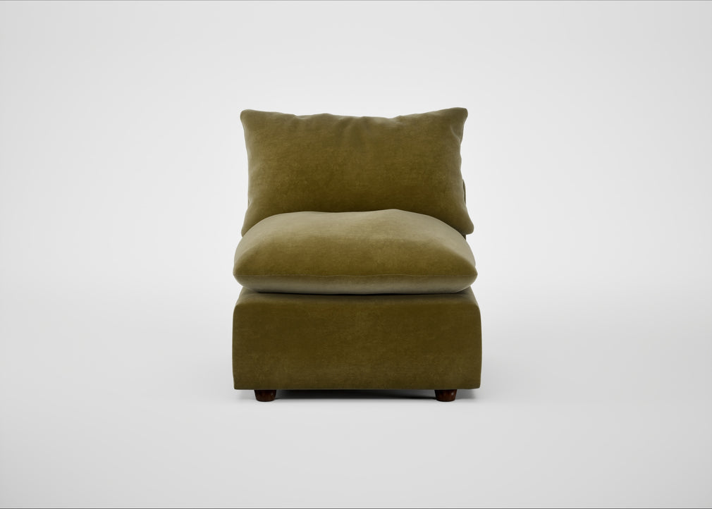 Astrid Single Unit Smart Luxe Velvet Peridot / Walnut Stained Beech