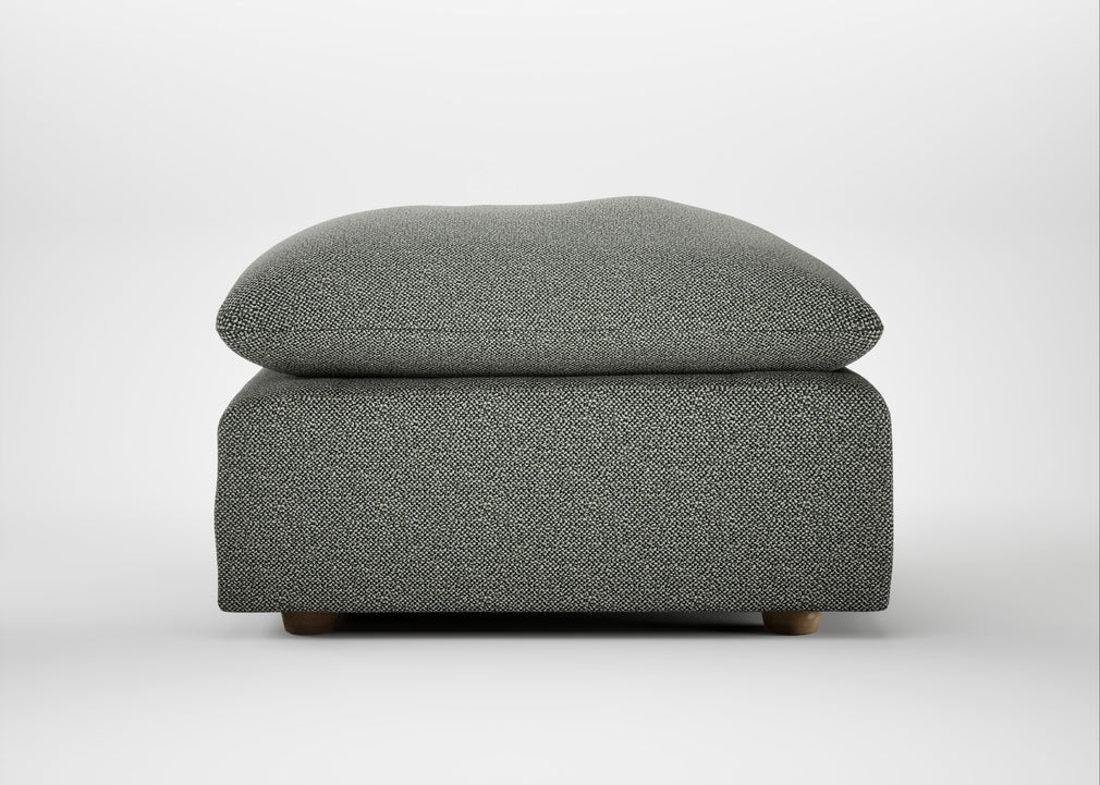 Astrid Ottoman Boucle Tweed Lapis / Natural Beech