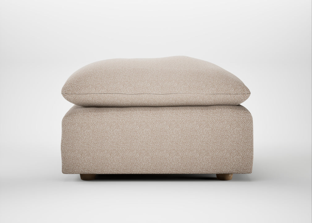 Astrid Ottoman Boucle Tweed Pearl / Natural Beech
