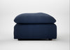 Astrid Ottoman Capelo Linen-Cotton Inkspot / Walnut Stained Beech
