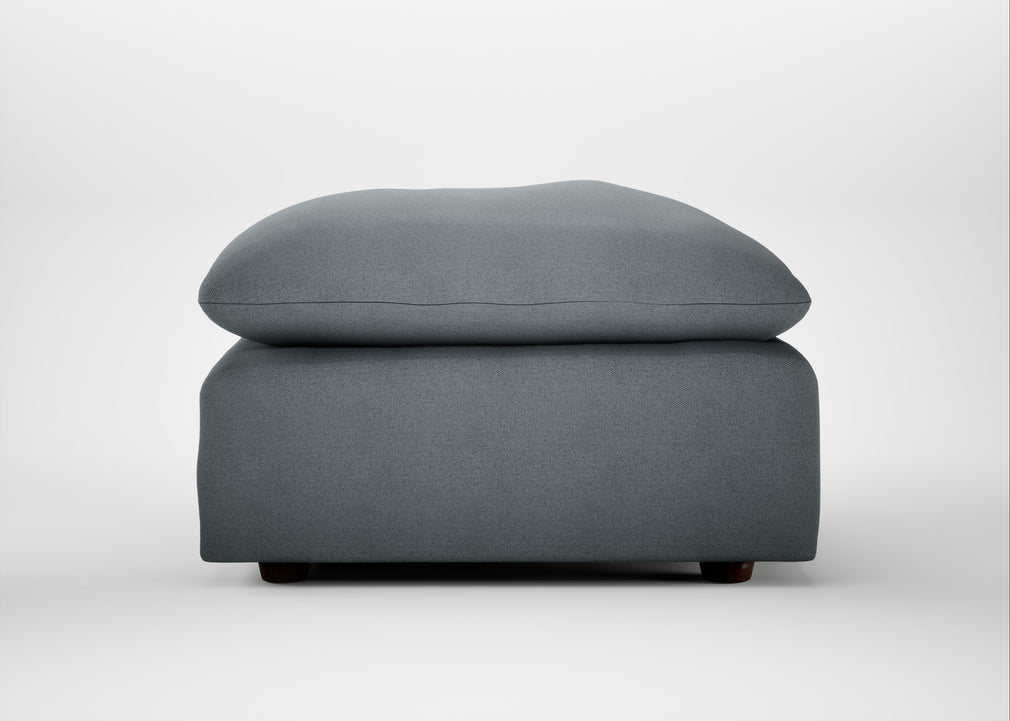 Astrid Ottoman Capelo Linen-Cotton Mineral / Walnut Stained Beech