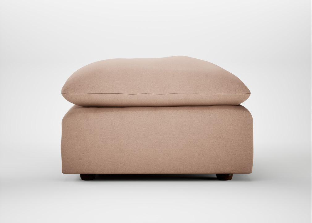 Astrid Ottoman Capelo Linen-Cotton Rosedale / Walnut Stained Beech