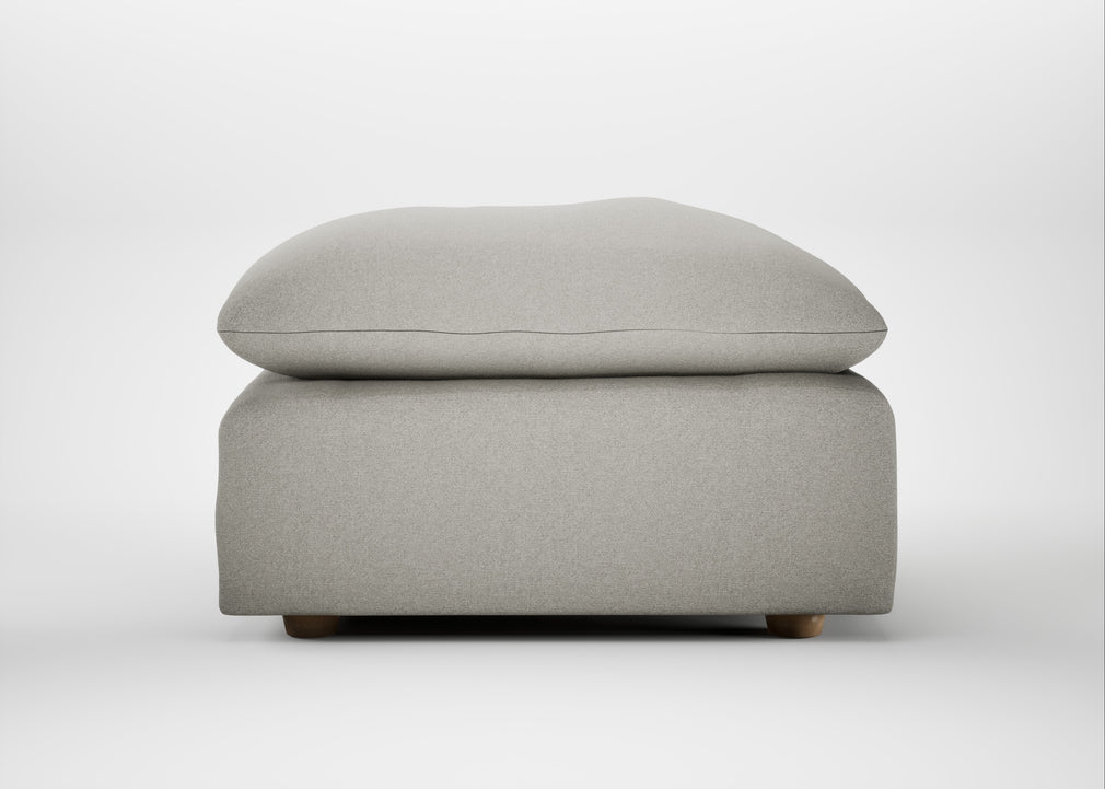 Astrid Ottoman Melton Wool Limestone / Natural Beech