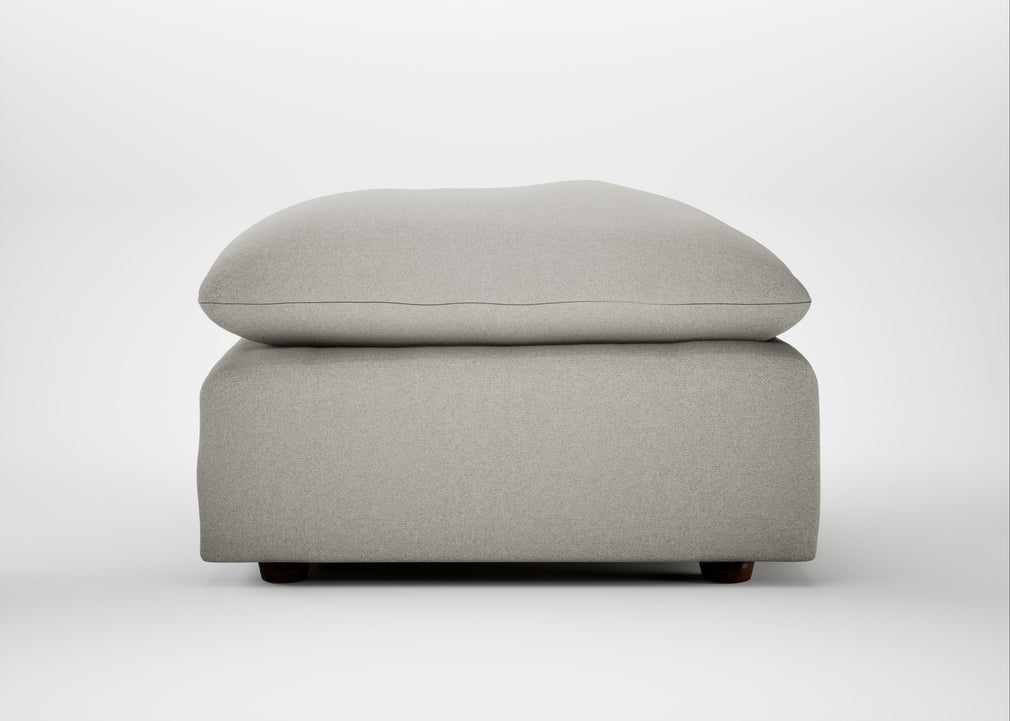 Astrid Ottoman Melton Wool Limestone / Walnut Stained Beech