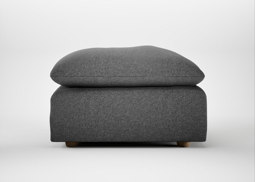 Astrid Ottoman Melton Wool Shale / Natural Beech