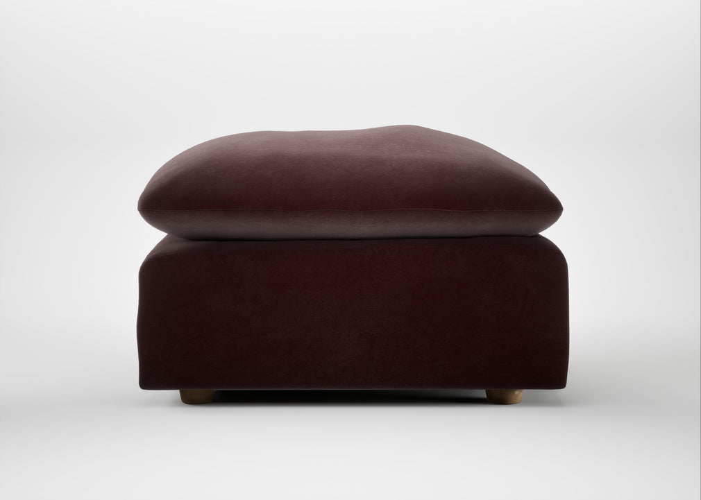 Astrid Ottoman Smart Luxe Velvet Acorn / Natural Beech