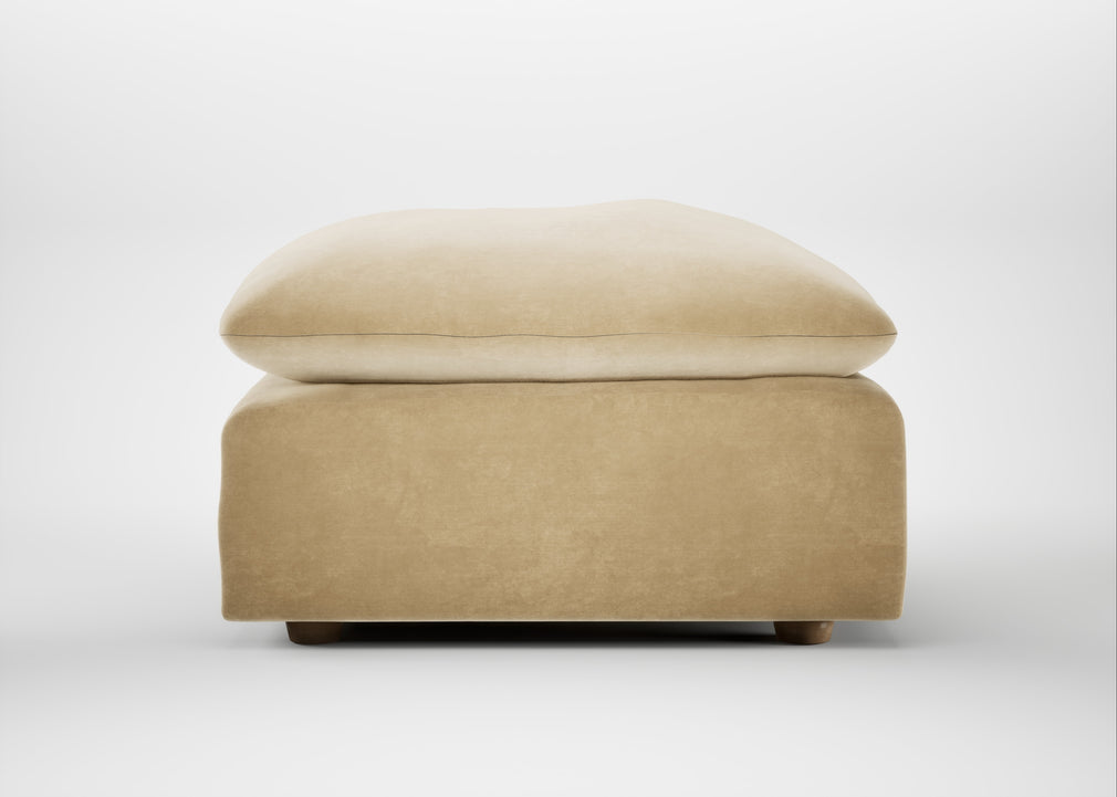 Astrid Ottoman Smart Luxe Velvet Biscuit / Natural Beech