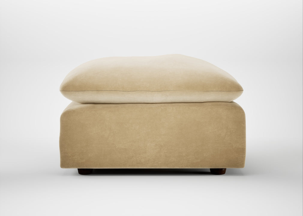 Astrid Ottoman Smart Luxe Velvet Biscuit / Walnut Stained Beech