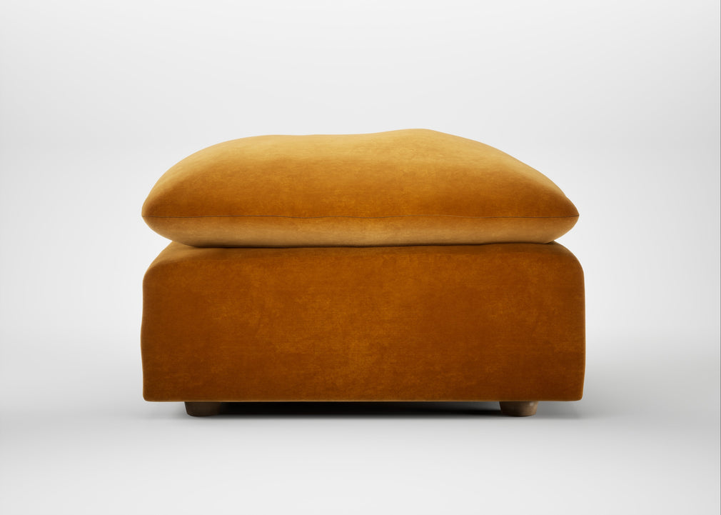 Astrid Ottoman Smart Luxe Velvet Cognac / Natural Beech