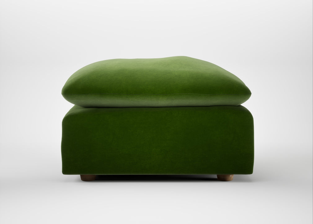 Astrid Ottoman Smart Luxe Velvet Grass / Natural Beech