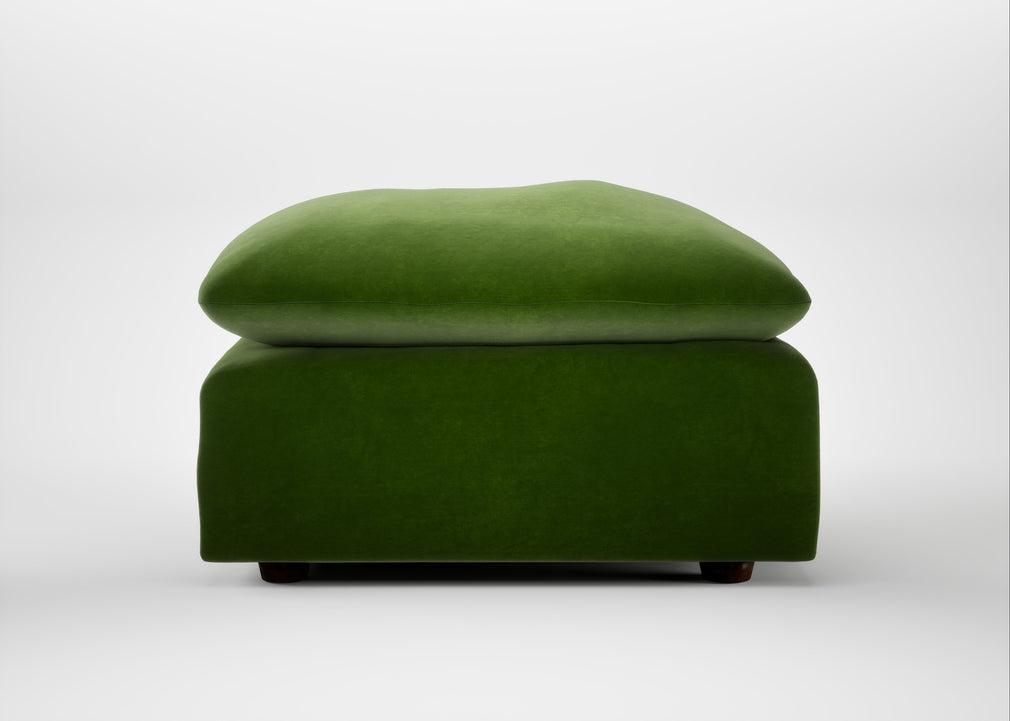 Astrid Ottoman Smart Luxe Velvet Grass / Walnut Stained Beech