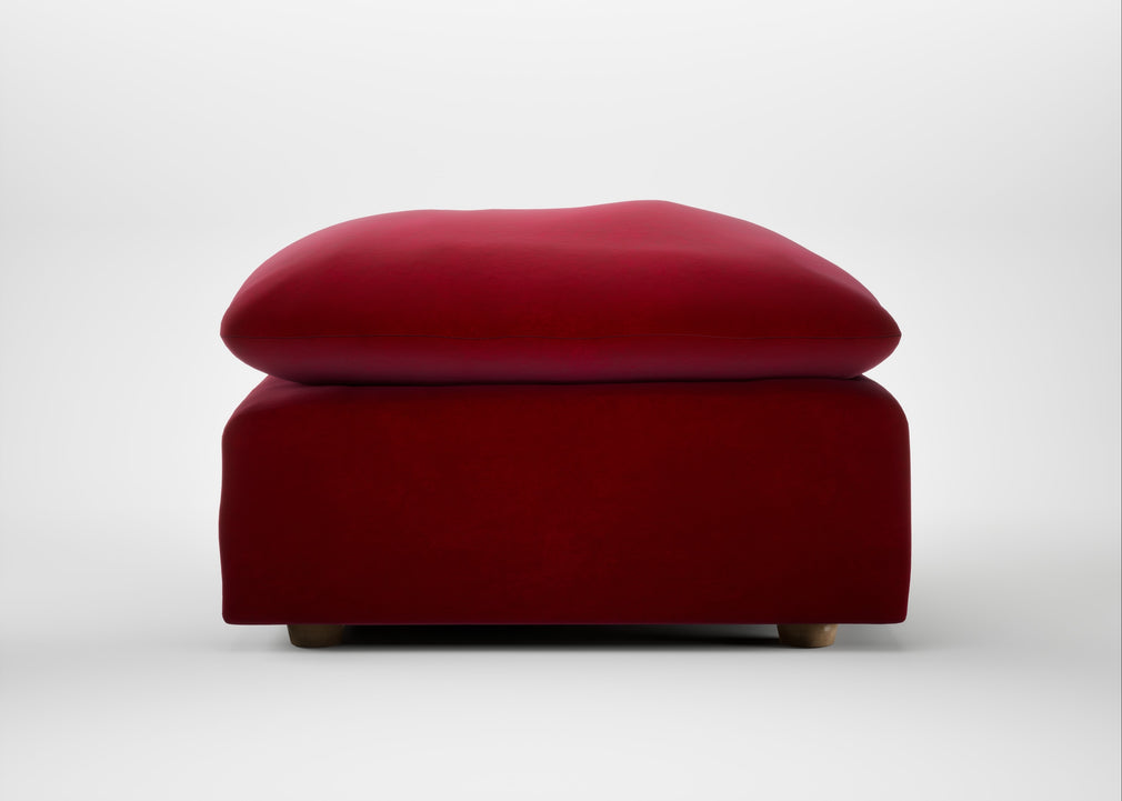 Astrid Ottoman Smart Luxe Velvet Mulberry / Natural Beech