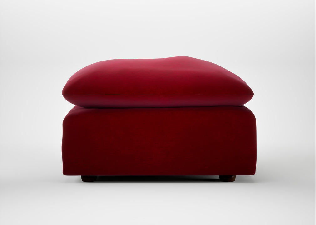 Astrid Ottoman Smart Luxe Velvet Mulberry / Walnut Stained Beech