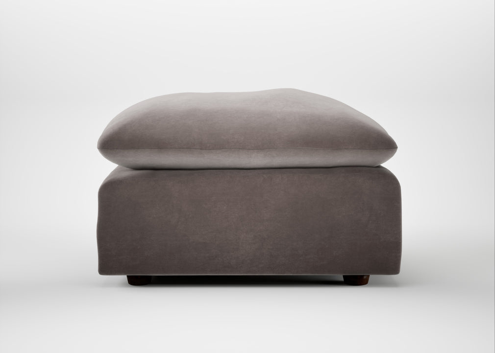 Astrid Ottoman Smart Luxe Velvet Mushroom / Walnut Stained Beech
