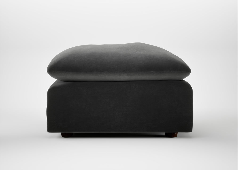Astrid Ottoman Smart Luxe Velvet Nickel / Walnut Stained Beech