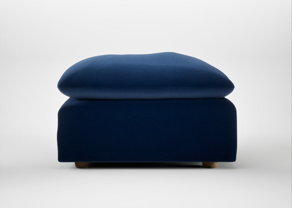 Astrid Ottoman Cotton Velvet Midnight / Natural Beech