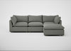 Astrid Right Hand Facing Corner Chaise Sofa Boucle Tweed Lapis / Natural Beech