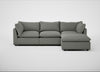 Astrid Right Hand Facing Corner Chaise Sofa Boucle Tweed Lapis / Walnut Stained Beech