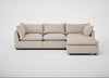 Astrid Right Hand Facing Corner Chaise Sofa Boucle Tweed Pearl / Walnut Stained Beech