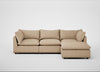 Astrid Right Hand Facing Corner Chaise Sofa Capelo Linen-Cotton Bamboo / Walnut Stained Beech