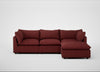 Astrid Right Hand Facing Corner Chaise Sofa Capelo Linen-Cotton Etruscan Red / Walnut Stained Beech