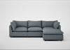 Astrid Right Hand Facing Corner Chaise Sofa Capelo Linen-Cotton Mineral / Walnut Stained Beech