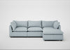 Astrid Right Hand Facing Corner Chaise Sofa Capelo Linen-Cotton Sea Shanty / Walnut Stained Beech