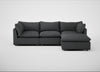 Astrid Right Hand Facing Corner Chaise Sofa Melton Wool Granite / Natural Beech