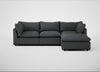 Astrid Right Hand Facing Corner Chaise Sofa Melton Wool Granite / Walnut Stained Beech